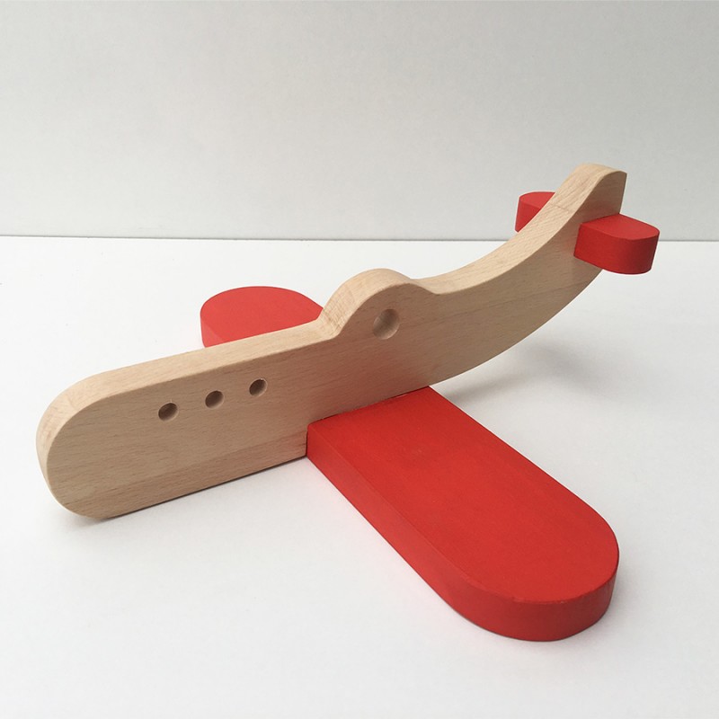 Louis l'avion en bois - Version Rouge - Jouet en bois - Photo 3
