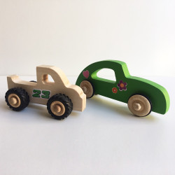 Henry le Pickup et Diane la voiture en bois avec stickers décoration - Photo 2