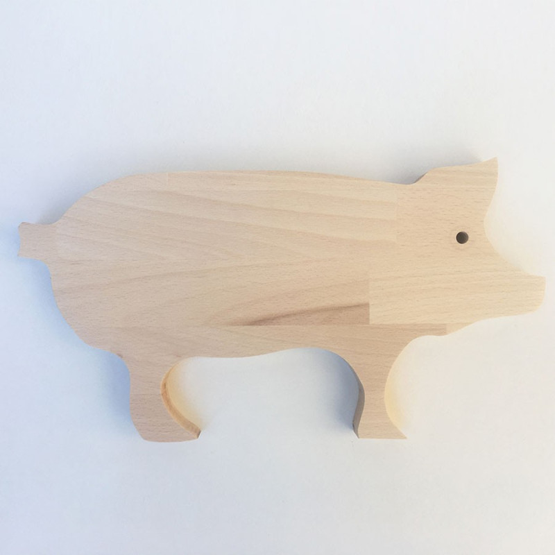 Norbert - Planche à découper bois en forme de cochon - Petite taille 34 cm Norbert - Planche à découper bois en forme de cochon - Petite taille 34 cm