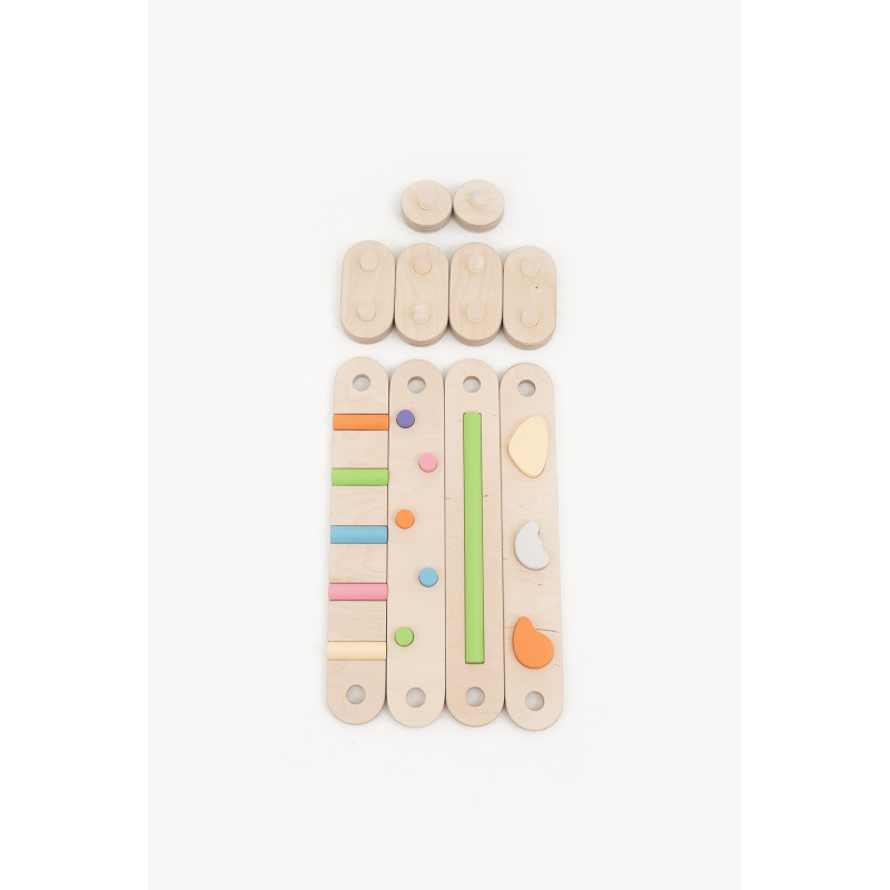 Hochet bébé en bois, perles claires, Montessori, 4 mois +