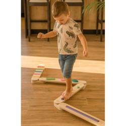 Hochet bébé en bois, perles claires, Montessori, 4 mois + — photo 7