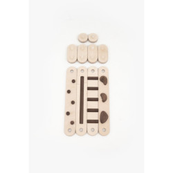Hochet bébé en bois, perles bois foncé, Montessori, 4 mois + — photo 2