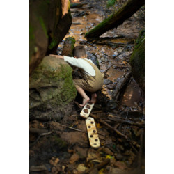Hochet bébé en bois, perles bois foncé, Montessori, 4 mois + — photo 7