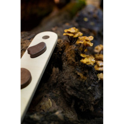 Poutre d’équilibre Montessori en bois – 4 barres bois foncé