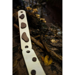 Poutre d’équilibre Montessori en bois – 4 barres bois foncé