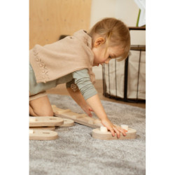 Poutre d’équilibre Montessori en bois – 4 barres bois naturel