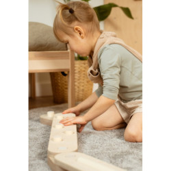 Poutre d’équilibre Montessori en bois – 4 barres bois naturel