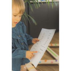 Poutre d’équilibre Montessori en bois – 6 barres multicolore