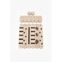 Poutre d’équilibre Montessori en bois – 6 barres bois foncé