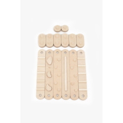 Poutre d’équilibre Montessori en bois – 6 barres bois naturel