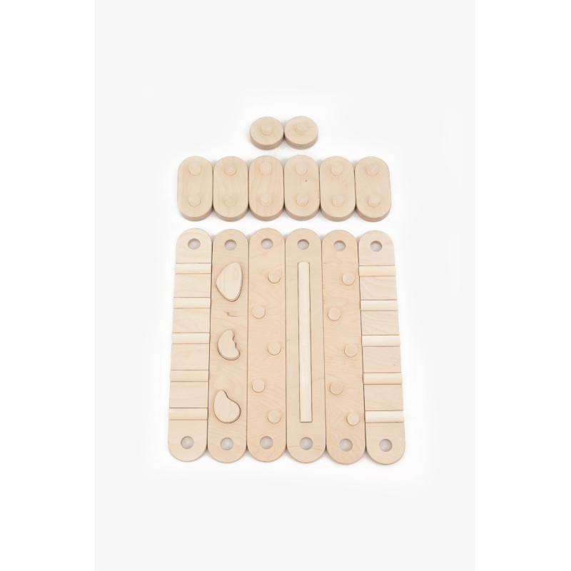 Poutre d’équilibre Montessori en bois – 6 barres bois naturel