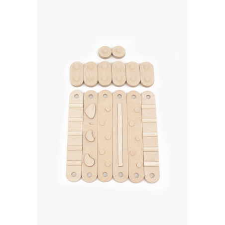 Poutre d’équilibre Montessori en bois – 6 barres bois naturel