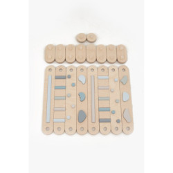 Poutre d’équilibre Montessori en bois – 8 barres bleu
