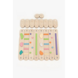 Poutre d’équilibre Montessori en bois – 8 barres multicolore