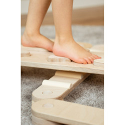Poutre d’équilibre Montessori en bois – 8 barres bois naturel