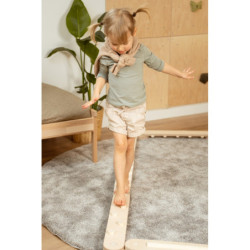 Poutre d’équilibre Montessori en bois – 8 barres bois naturel