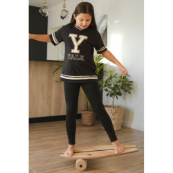 Planche d’équilibre Montessori en bois – Avec rouleau et tapis
