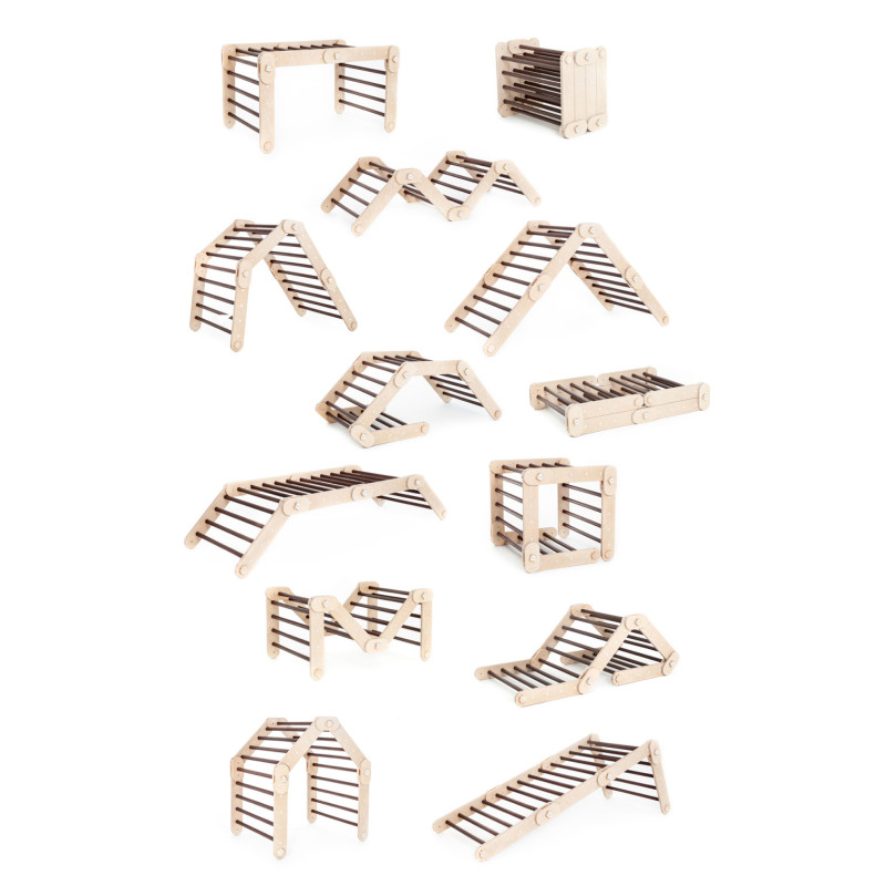 Grimpeur Montessori en bois – Bois foncé