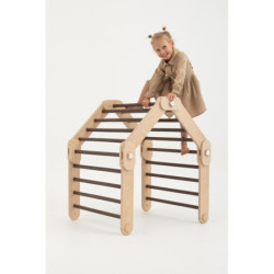 Grimpeur Montessori en bois – Bois foncé