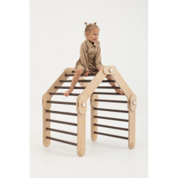 Grimpeur Montessori en bois – Bois foncé