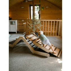 Climber bois naturel + rampe double face – Bar bois foncé