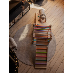 Climber bois naturel + 2 rampes double face – Bar + pierre multicolore