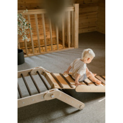Climber bois naturel + 2 rampes double face – Bar + pierre bois foncé