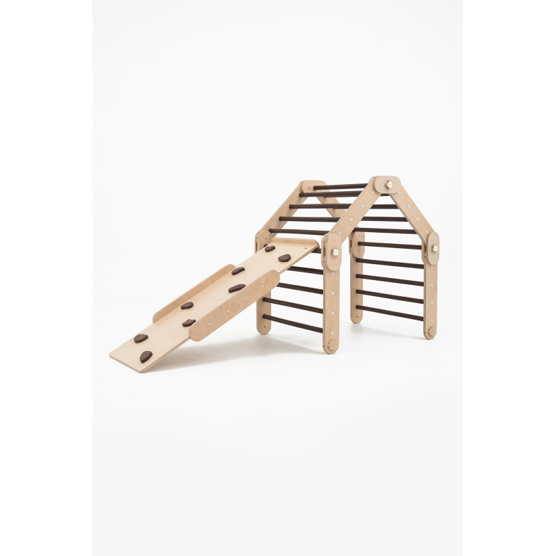 Climber bois foncé + rampe double face – Pierre