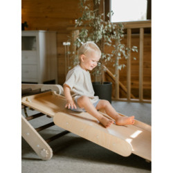 Climber bois foncé + rampe double face – Pierre