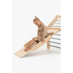 Rampe double face Montessori en bois – Bar bleu
