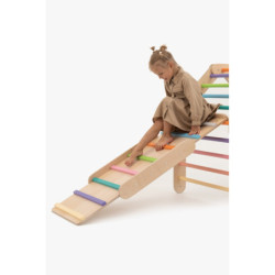 Rampe double face Montessori en bois – Bar multicolore