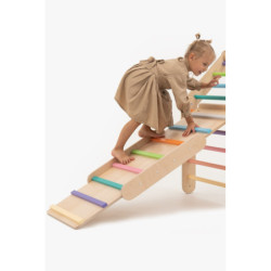 Rampe double face Montessori en bois – Bar multicolore