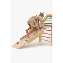 Rampe double face Montessori en bois – Pierre multicolore