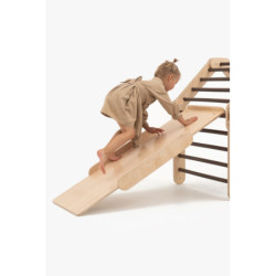 Rampe double face Montessori en bois – Bois foncé