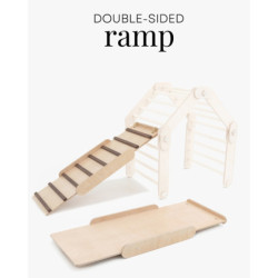 Rampe double face Montessori en bois – Bois foncé