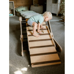 Rampe double face Montessori en bois – Bois foncé