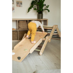 Rampe en pierre double face Montessori en bois – couleur forêt