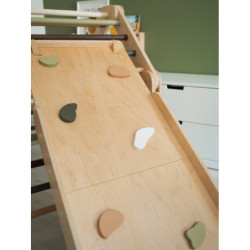Rampe en pierre double face Montessori en bois – couleur forêt