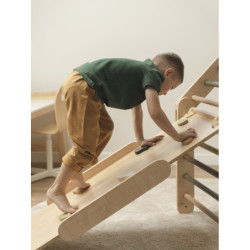 Rampe en pierre double face Montessori en bois – couleur forêt