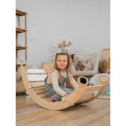 Bascule Montessori en bois – Pierres bleu