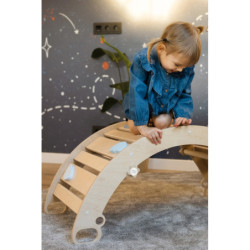 Bascule Montessori en bois – Pierres bleu