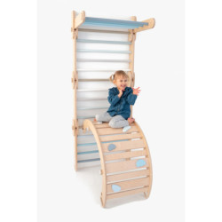 Bascule Montessori en bois – Pierres bleu