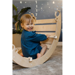 Bascule Montessori en bois – Pierres bleu