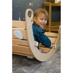 Bascule Montessori en bois – Pierres bleu