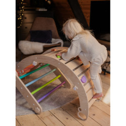 Bascule Montessori en bois – Pierres multicolore