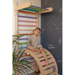 Bascule Montessori en bois – Pierres multicolore