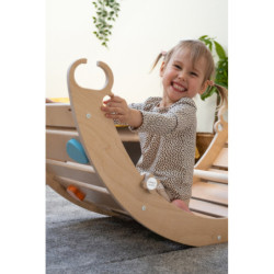 Bascule Montessori en bois – Pierres multicolore