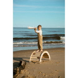 Bascule Montessori en bois – Pierres bois foncé