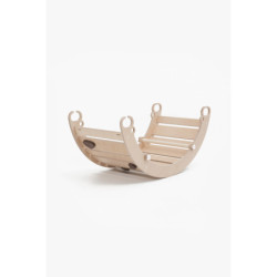 Bascule Montessori en bois – Pierres bois foncé