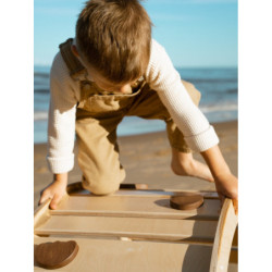 Bascule Montessori en bois – Pierres bois foncé
